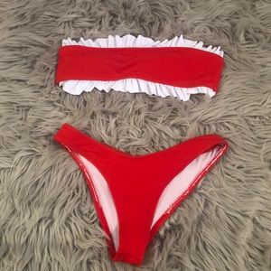 red and white bikini NWOT